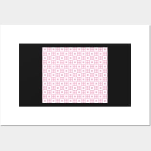 Pastel Pink Gingham Patchwork Posters and Art